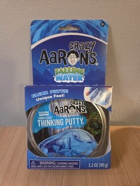 Crazy Aaron's Falling Water Liquid Glass Thinking Putty 3.2 oz NEW Clear Sensory